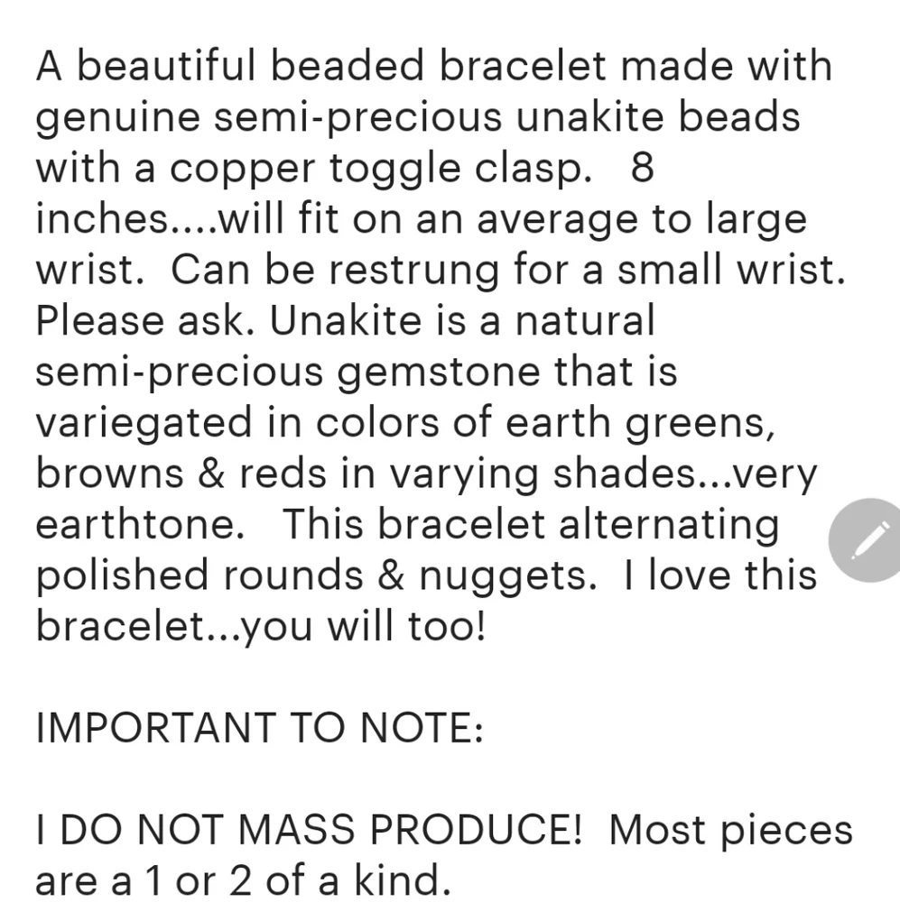 Beautiful Handmade Unikite Beaded Bracelet - Picture 7 of 7